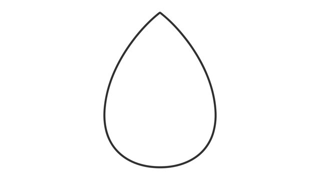 Tear Drop Graphic: A simple, clean outline graphic of a tear drop shape, evoking emotion or liquid essence.