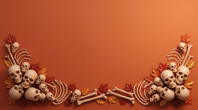 Intricate baroque-style bone and floral ornamentation border