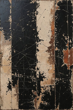 Modern abstract art background with scratched black and cream texture