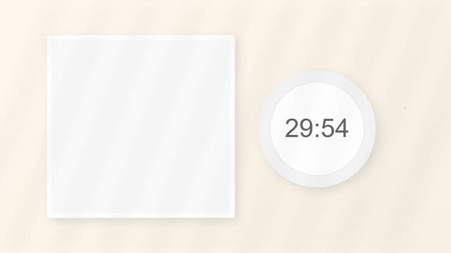 Minimalist kitchen timer with digital countdown on light background