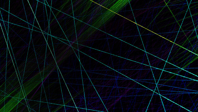 Abstract colorful lines forming geometric pattern on dark background
