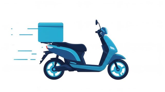 Delivery Scooter Riding Fast for Black Friday Logistics and Express Courier Service Illustration