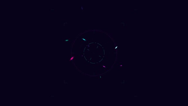 Abstract Dark Night Lights Frames Sequence.
