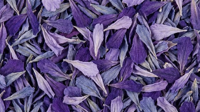 Dried purple cornflower petals background, organic floral botanical texture, natural violet blossom confetti for crafts