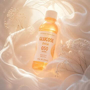 Glucose Drink Bottle with Soft Fabric and Delicate Flowers