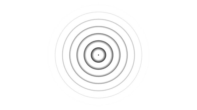 Minimalist concentric circles animation, pulsing geometric ripple motion background
