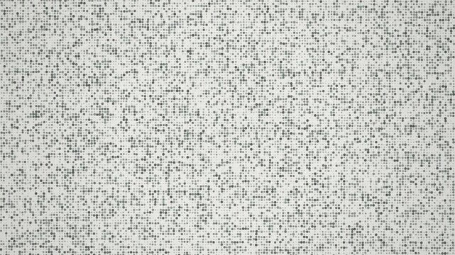 Dynamic grid of subtle gray dots shifting on a clean white background, creating a minimalist digital pixelated effect, concept for tech presentations, data analysis and corporate branding.
