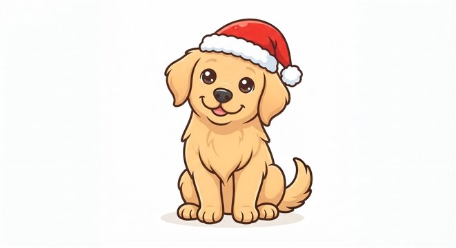 dog in santa hat