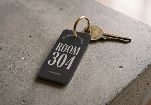 Keychain Hotel Tag Mockup