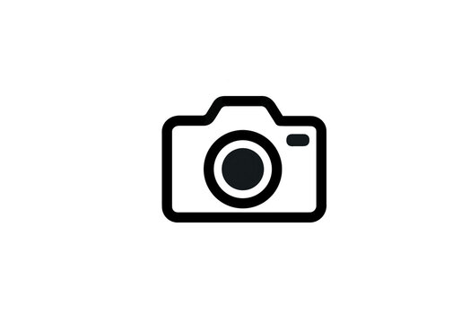 Black outline camera photography icon transparent background
