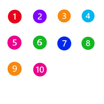 Colorful Numbered Circles for List and Step Sequence