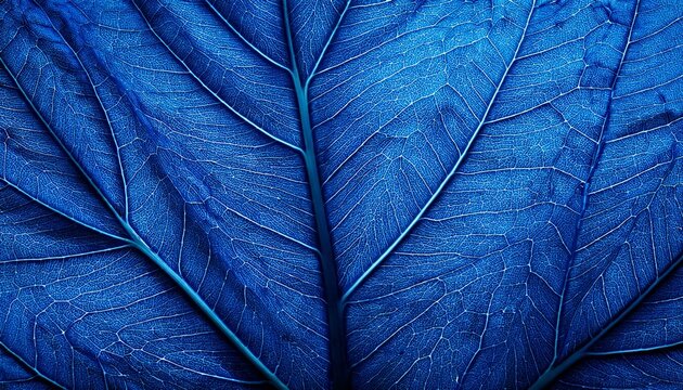 Close Up Of Blue Leaves On Macro Background