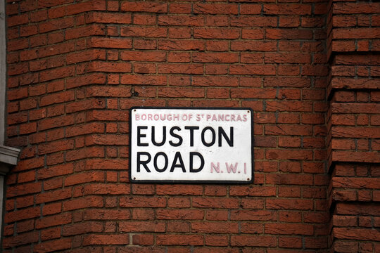Euston Road Street Sign Borough of St Pancras London NW1