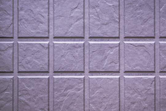 Real purple grey geometric stone tile wall background texture for website design, banner, 3D asset and mockup