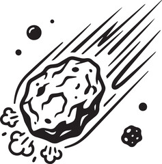 Falling Asteroid Meteor Space Object Vector Icon Illustration © Creative vectors
