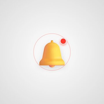Bell notification ringing  motion graphic square video  on white background