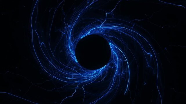 Blue Electrical Energy Vortex Circling a Dark Central Void