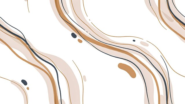 Organic flowing line pattern with elegant abstract curves and minimal decorative shapes