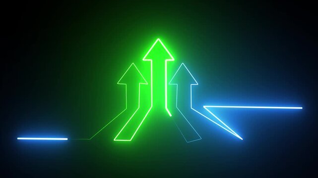 Collection of arrows pointing up trend on light blue background showing the business finance and stock market concepts. Arrows vector and illustration.HD video
