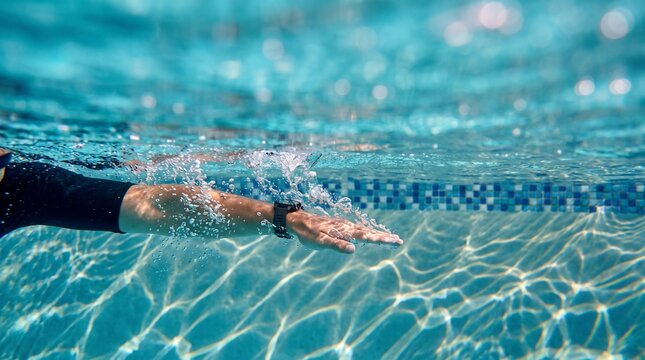 Swimmer's arm in a pool