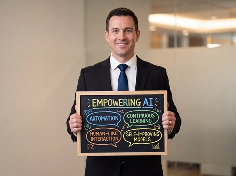 Business Professional Presenting Artificial Intelligence Concepts