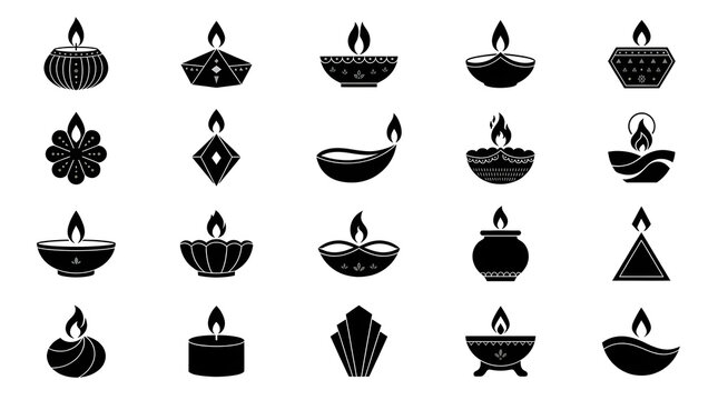 Collection of diverse diya designs a symbolic representation of light tradition and the joyous celebration of diwali festival in india