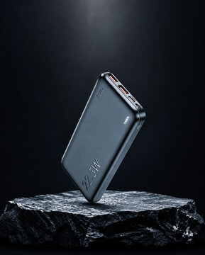Power bank at angle, dramatic lighting