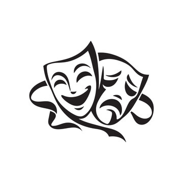abstract drama mask drawing