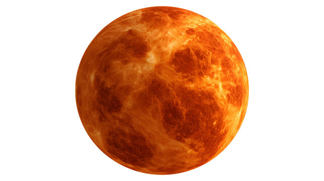 Planet venus surface texture realistic rendering on white background background