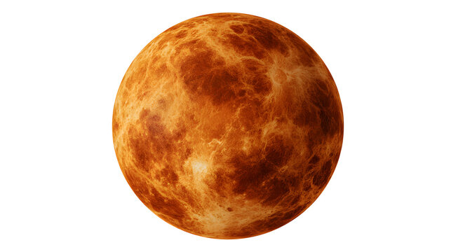 Planet venus surface texture realistic rendering on white background background