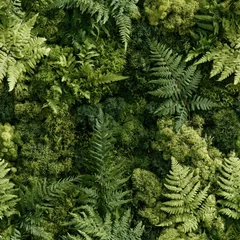 Biophilic nature pattern concept. Dense pattern of green fern leaves covering the entire surface. © ANGEL4289