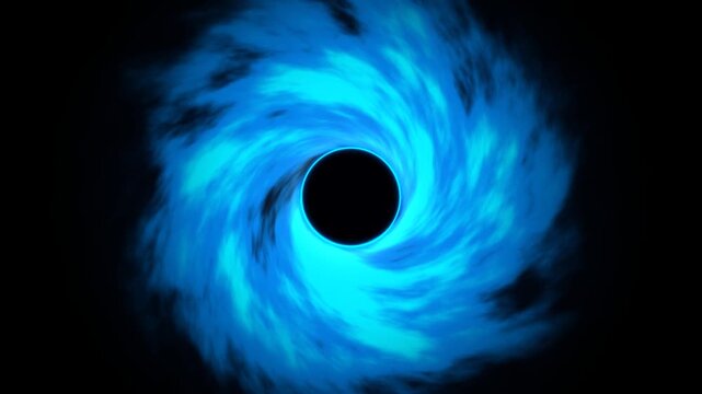 Abstract Blue Vortex Swirls around Black Hole