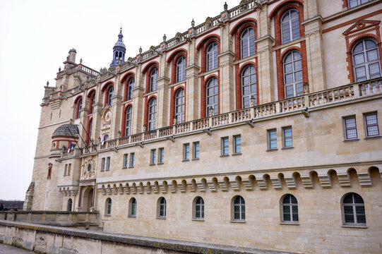 Saint-Germain-en-Laye Chateau Renaissance facade with clock tower
