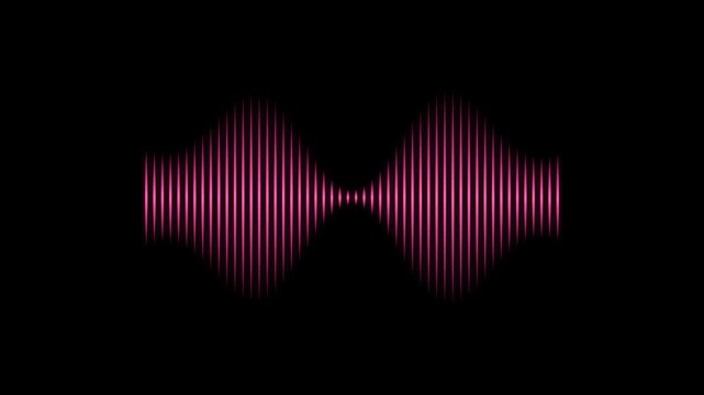 Magenta Glowing Soundwave Audio Frequency Visualization with Symmetrical Waves for Music, Technology, Broadcasting and Abstract Motion Graphics