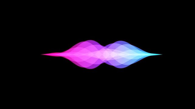 Pink and Purple Compact Audio Pulse Waveform Visualization with Symmetrical Frequency Waves for Music Technology and Modern Motion Graphics