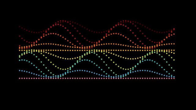 Multicolor Layered Soundwave Frequency Visualization with Thin Flowing Audio Waves for Music Technology and Abstract Digital Motion Design