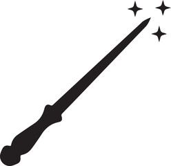 Fototapeta premium Magic Wand with Sparkle Vector Silhouette