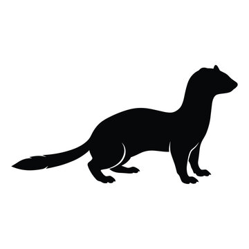 Stoat silhouette vector graphic for wildlife logo design and nature conservation branding