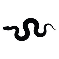 Obraz premium Adder snake silhouette black vector graphic for nature logo design or wildlife branding