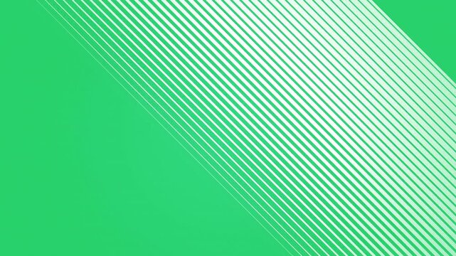 Vibrant green diagonal lines moving across the screen, smooth 2D animation, ideal for motion backgrounds, digital presentations and graphic design