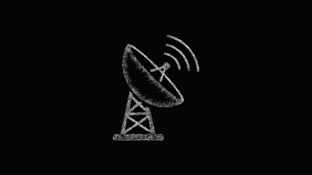 Sketch long range radar icon animation - smooth progressive reveal