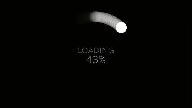 Minimal Loading Circle Animation on Black Background Seamless Loop