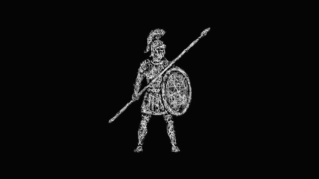 Sketch macedonian phalangite icon animation - smooth progressive reveal