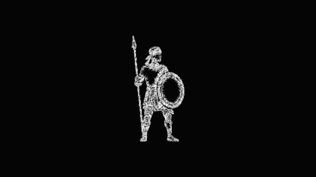 Sketch mercenary infantry icon animation - smooth progressive reveal