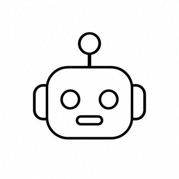 Robot Face Outline Technology Icon