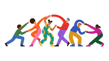 Fototapeta premium Diverse Diverse Group Dancing Illustration