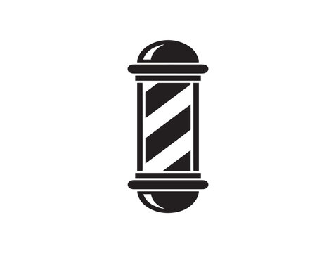 Barber shop pole icon, classic hair salon sign vector illustration