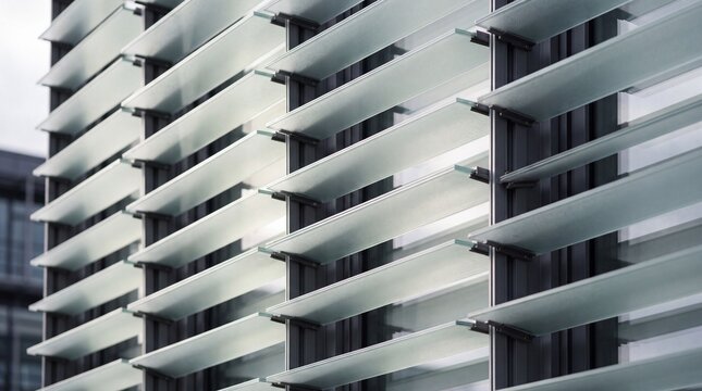 Modern Glass Louver Facade on Contemporary Building