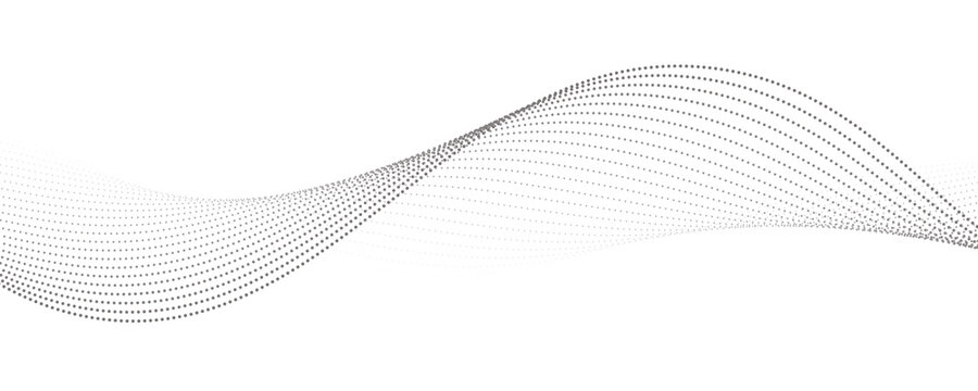 Minimalist abstract background featuring a creative halftone dot pattern in a flowing wave formation