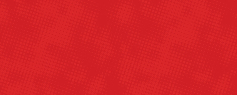 Abstract dots halftone red color pattern gradient texture with technology digital background. Pop art comics style.